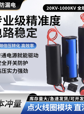 绿深3-6V高压发生器模块电弧脉冲直流400/1000KV点火线圈模块套装