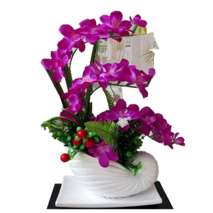 恋之艺蝴蝶兰仿真花套装假花兰花盆栽客厅餐桌摆件室内装饰品花卉