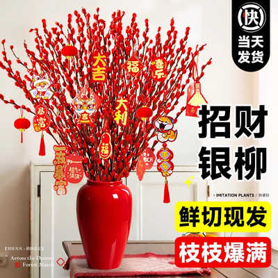 银柳真花鲜枝干花摆件年宵花卉