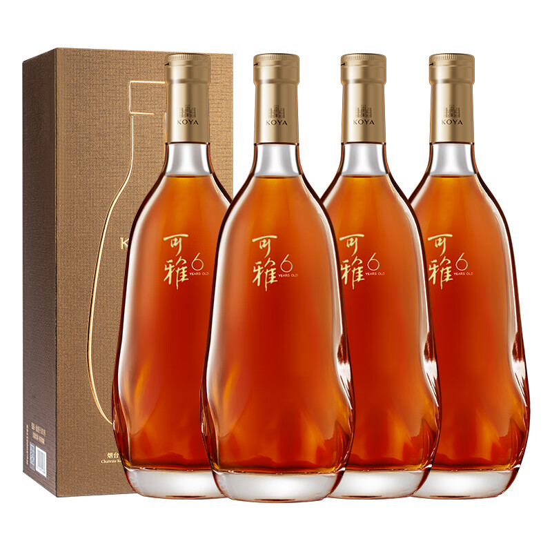 张裕官方授权可雅酒庄白兰地洋酒vsop桶藏6年整箱装囤货500ml*4瓶