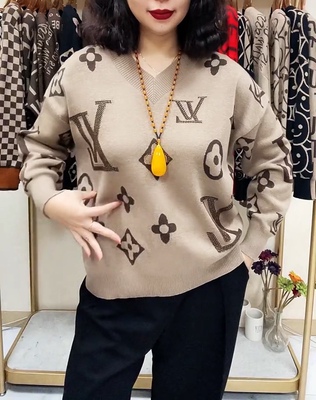四叶花朵百搭针织衫毛衣妈妈装
