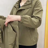 简约上衣休闲百搭中老年女装 格子可拆卸连帽短外套女时尚 净版 新款