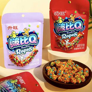 升旺啵比Q彩虹软糖爆款网红超彩卷卷豆小卖部超市摆摊零食批发