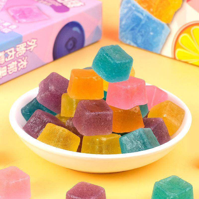 网红琥珀糖高颜值水晶糖韩国吃播声控糖钻石水果味糖果零食宝石糖