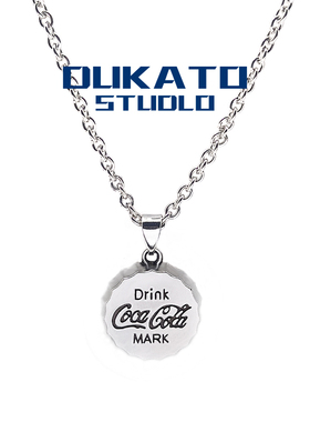 DUKATO可口可乐瓶盖项链新品钛钢潮土酷学生吊坠男嘻哈情侣饰品女