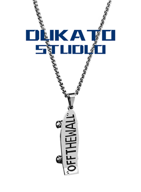 DUKATO钛钢滑板车项链个性潮嘻哈ins 风欧美新款蹦迪男女情侣吊坠