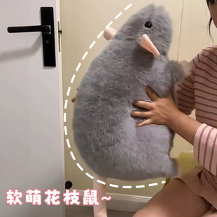 网红新款花枝鼠毛绒玩偶真老鼠公仔可爱呆萌精致高颜值女生礼物