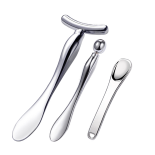 面霜眼霜挖勺眼霜按摩棒脸部提拉紧致神器取棒圆珠导入仪挖勺工具