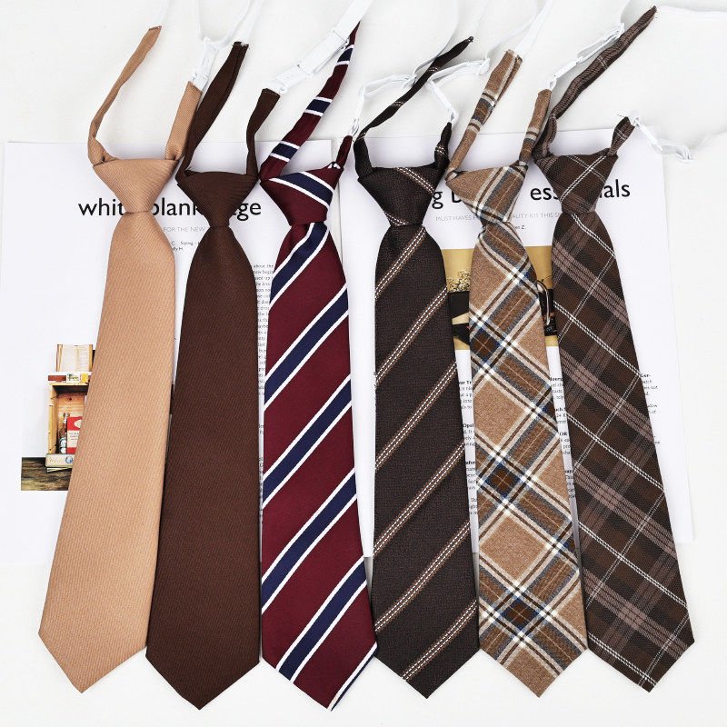 jk领带女款配饰懒人学院风咖啡棕色领结学生休闲衬衫红酒色DK男生