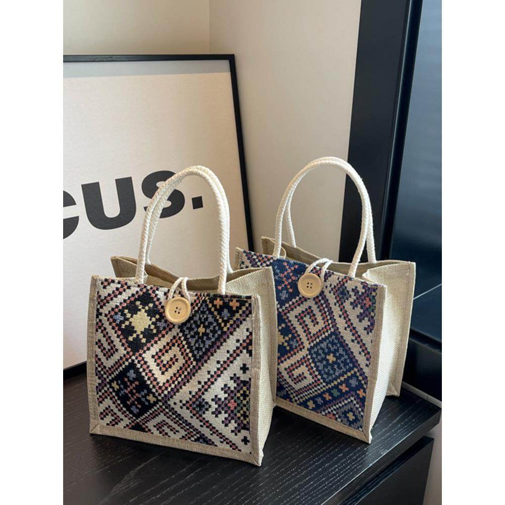 包包女手提包2025新款大容量麻布手提袋女休闲百搭上班通勤便当包,箱包皮具/热销女包/男包,通用款女包,淘宝优惠券,粉丝福利购,淘宝优惠卷