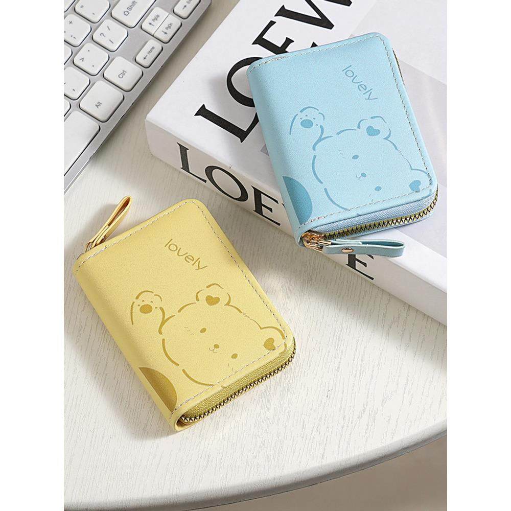 2025新款时尚短款风琴包女士小熊多卡位拉炼钱包学生卡包证件包潮,箱包皮具/热销女包/男包,钱包,淘宝优惠券,粉丝福利购,淘宝优惠卷