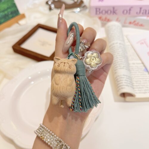水贝黄金低克重慵懒猫挂件送朋友礼物手机链挂绳钥匙扣挂件