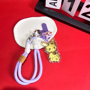 足金999黄金20mg摩托库洛米招财送礼物手机链挂绳钥匙扣车载挂件