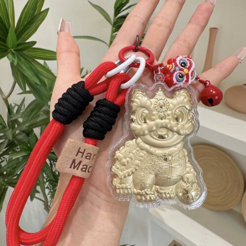 水贝低克重黄金中国醒狮舞狮非遗手机链钥匙扣包挂件传统新年送礼