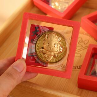 新年礼物生肖马年金箔黄金摆件相框纪念新年送礼送领导朋友