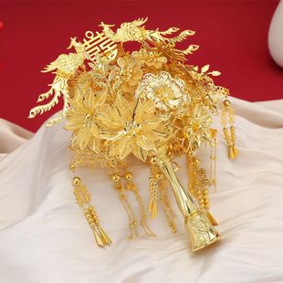 金箔粉手捧花diy高级材料新娘秀禾服团扇新婚旗袍闺蜜权杖底座