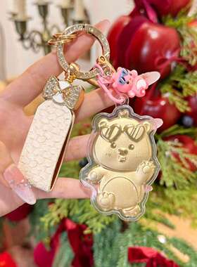 足金999黄金爱心眼镜loopy手机链钥匙扣包挂件传统新年送礼