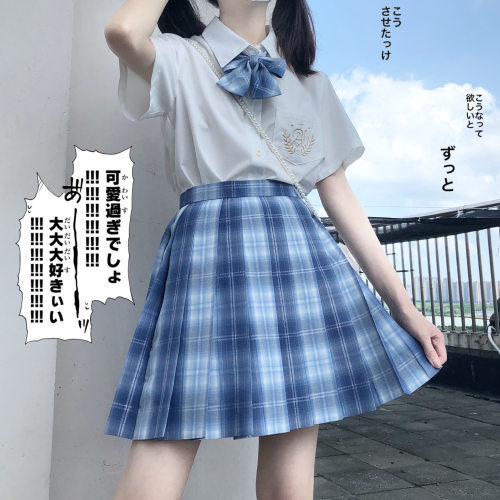 仲春二四jk黑白色衬衣上衣长袖女