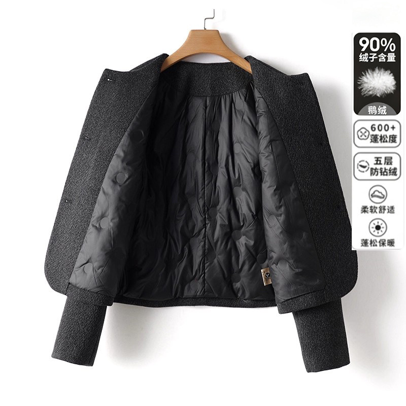 羽绒毛呢短外套女冬装新款高级感小香风显瘦百搭加厚时尚呢上衣,女装/女士精品,毛呢外套,淘宝优惠券,粉丝福利购,淘宝优惠卷