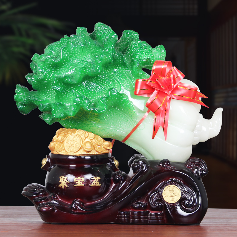 森木桐玉白菜摆件招财开业礼品