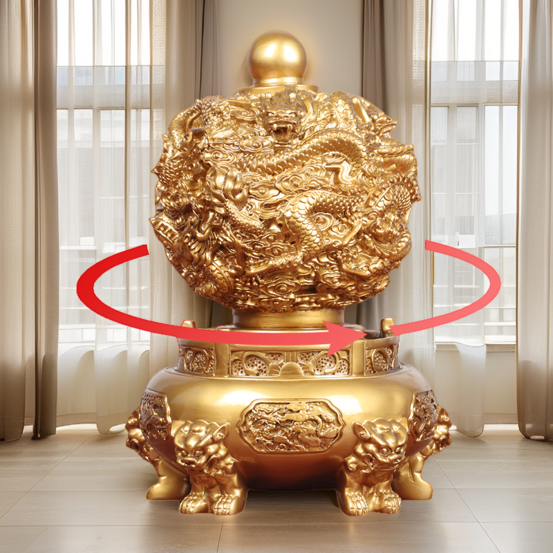 可旋转中式九转乾坤鼎摆件