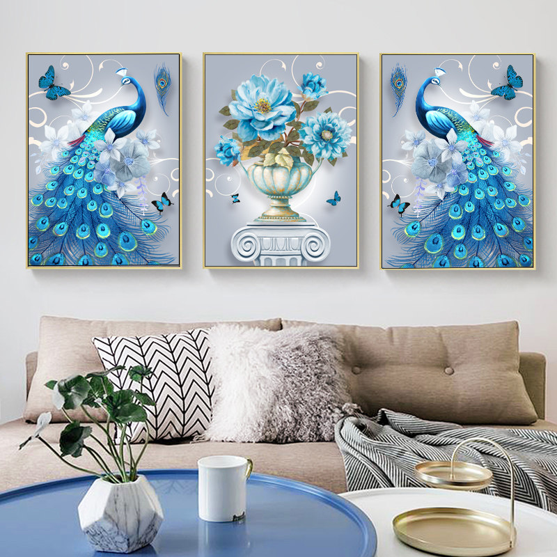 2020年新款钻石画满钻客厅三联画点贴砖十字绣钻石绣简约现代孔雀|msdalam kategori rumah Fabrik, Cross Alat Jahit dan Aksesori, Cross Stitch Kit - dari Buy2taobao.com untuk memberikan perkhidmatan ejen Taobao profesional membeli
