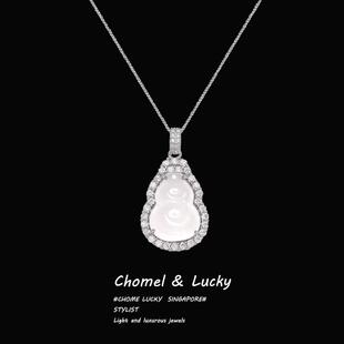 「白玉福禄」S999纯银项链女天然白玉髓葫芦轻奢小众高级生日礼物