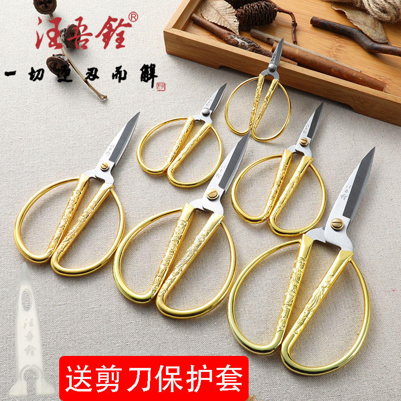 汪吾铨家用小剪刀剪纸剪线头手工剪剪彩龙凤剪厨房不锈钢尖头剪子