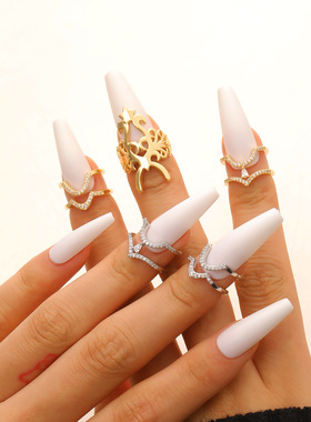 欧美跨境TEMU热销铜镶锆石指甲盖