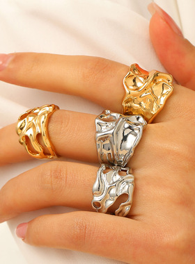 欧美跨境高级开口指环女时尚冷淡