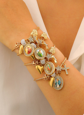 欧美跨境人像圣母桃心爱心十字架