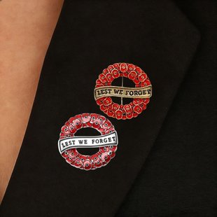 跨境深红滴油罂粟花环胸针英国纪念日胸花Lest Forget厂家