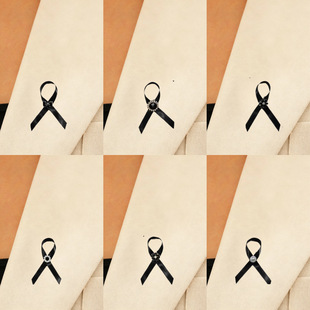 黑色丝带胸针泰国王太后纪念衣服配饰黑色哀悼飘带胸花蝴蝶结珍珠