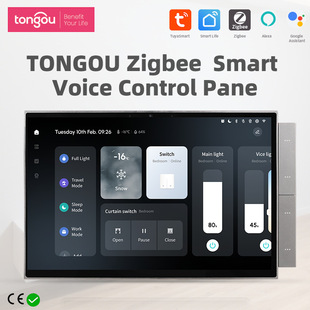 涂鸦10英寸触摸屏内置Zigbee蓝牙网关智能家居面板可WiFi场景控制