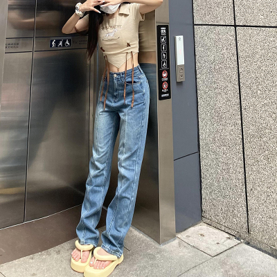 直筒裤长裤常规牛仔2022春夏显瘦