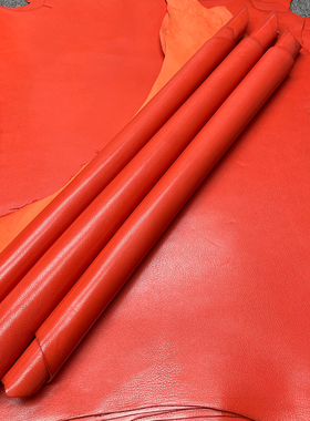 法国H家原版chamkila法羊缩纹山羊包包外皮1.2mm手工diy皮具橙色