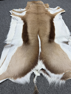 原色跳羚羊手工DIY皮料皮毛一体箱包皮具地垫真皮原料