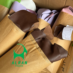 巧克力色法国进口ALRAN SULLY山羊皮法羊手工皮料 植鞣皮