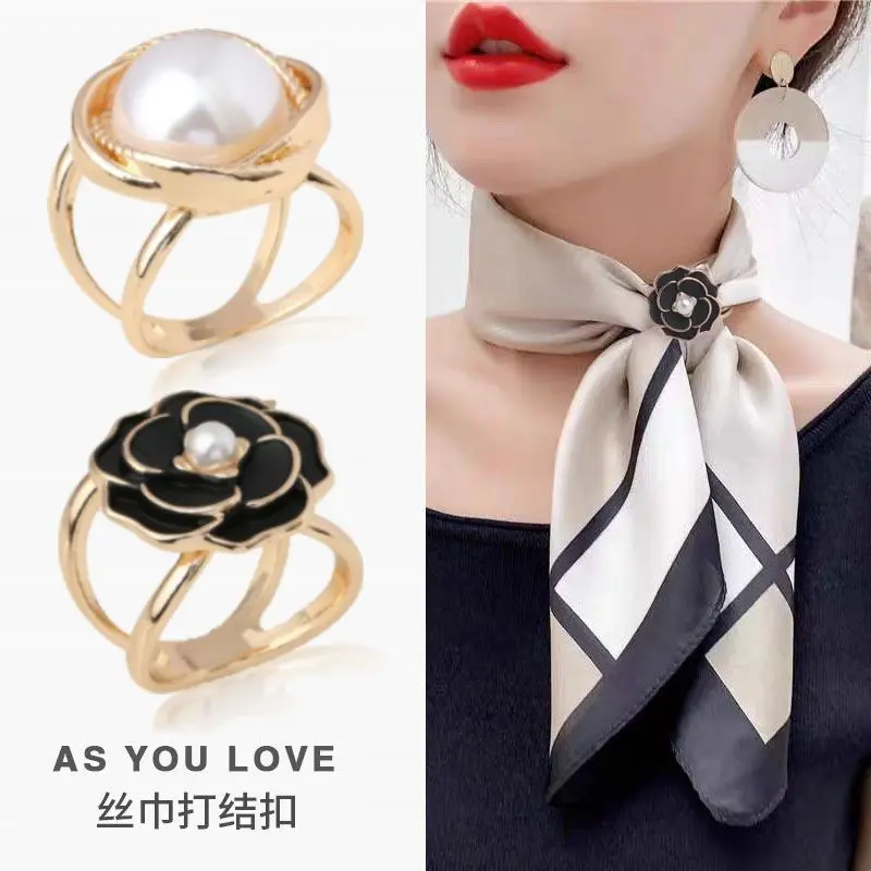 合金胸针 丝巾扣多功能蝴蝶结大小方巾飘带围巾扣打结扣胸针百搭