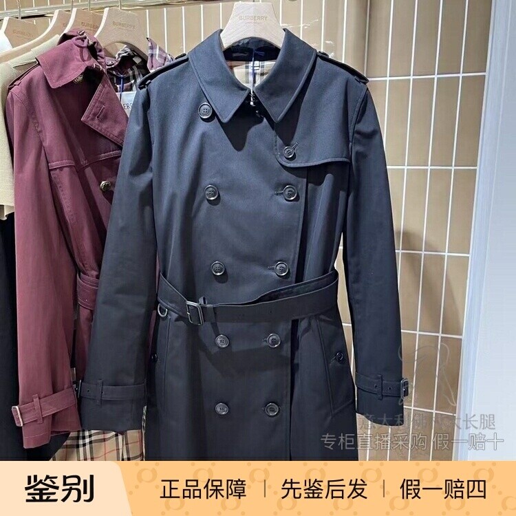 博柏利肯辛顿中长款风衣大长腿