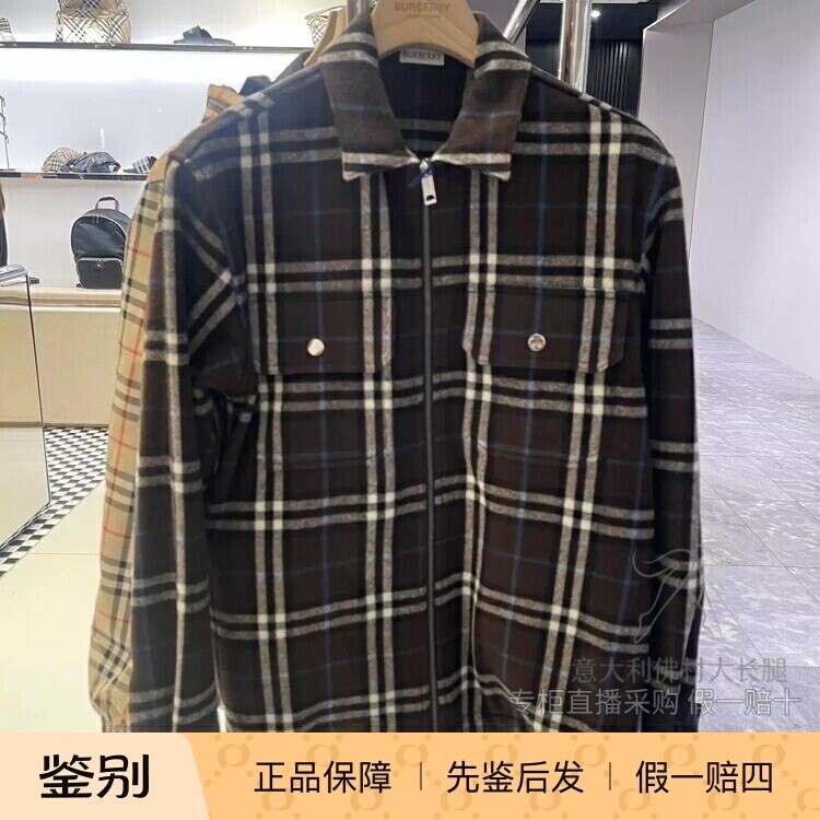 博柏利男士新款羊毛复古夹克
