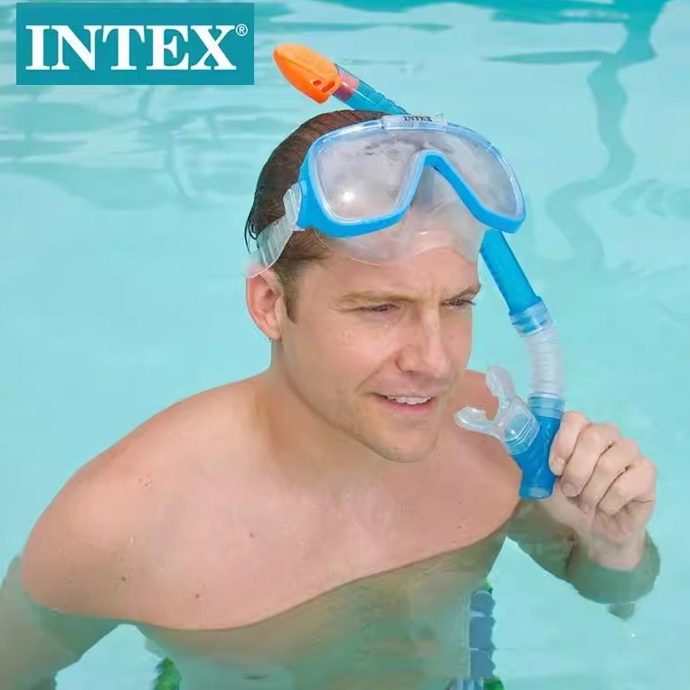 INTEX专业潜水眼镜成人树脂防雾舒适潜水面镜泳具组合呼吸管泳镜