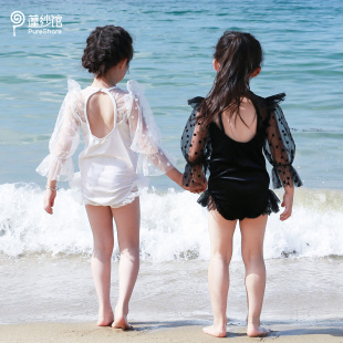 中大童连体泳装 夏季 儿童游泳衣女孩 女童泳衣女2025新款 pureshare
