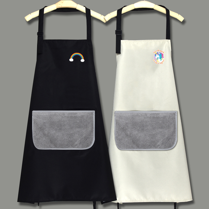 可擦手时尚韩版防油做饭logo围裙