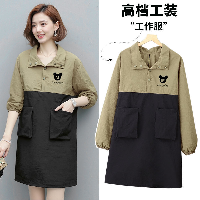 新款高档时尚罩衣外穿防泼水家用厨房围裙长袖上班专用工作服定制,家庭/个人清洁工具,围裙,淘宝优惠券,粉丝福利购,淘宝优惠卷