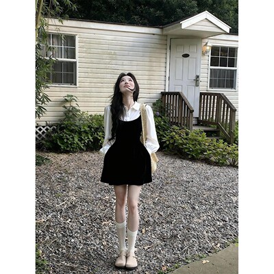 早秋韩系穿搭江浙沪富家千金miu系连衣裙子高级感御姐小香风套装