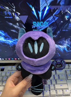 无畏契约幽影猫毛绒玩具瓦罗兰特暗影猫公仔omen玩偶同人周边礼物