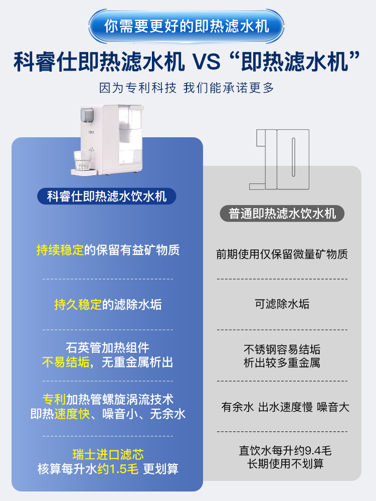 净水器直饮机加热净水即热一体机家用桌面过滤即热饮水机台式小型