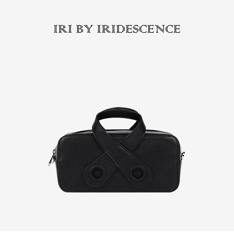 IRI双目包设计师新款原创小方包交叉手挽头层牛皮手提单肩斜挎包