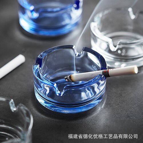 土耳其进口帕莎Pasabahce 无铅玻璃烟灰缸 圆形烟缸小号烟缸